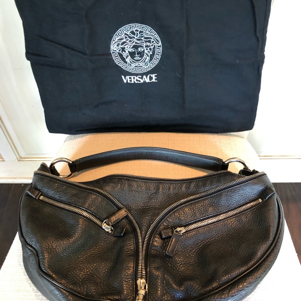 VERSACE zippered hobo bag